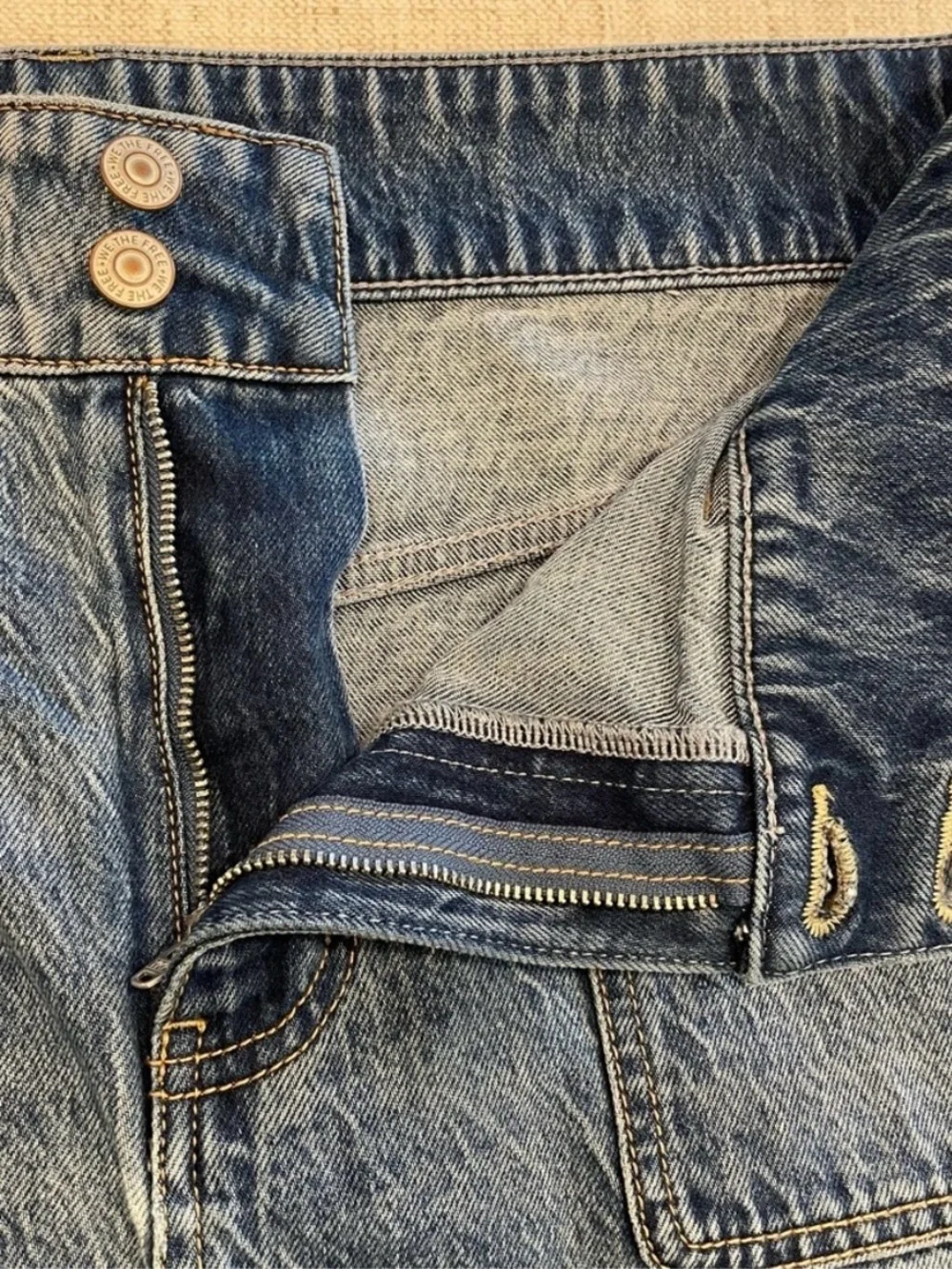 We The Free Madison Midi Long Denim Skirt 32 Front Split Indie Sleaze Streetwear